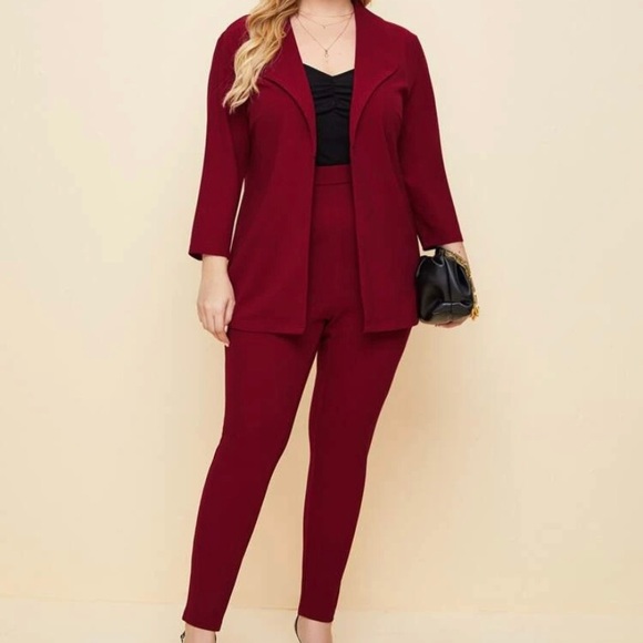 SHEIN Pants - SHEIN Plus Blazer and Pants Set | Shein Plus | 0XL